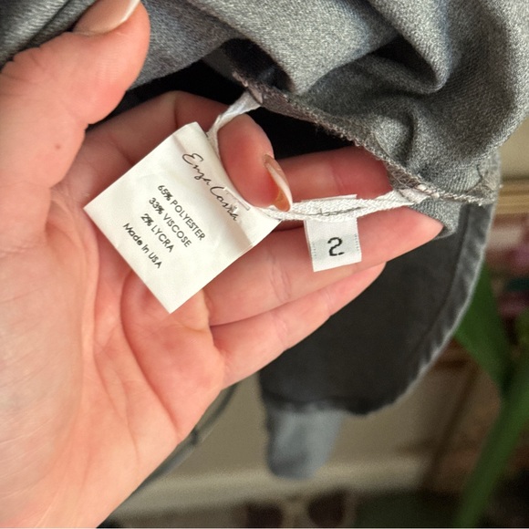 Enza Costa Button Up Blouse Gray 2 - Picture 8 of 8